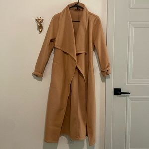 Fashion Nova Camel Wrap Coat Size Medium NWOT
